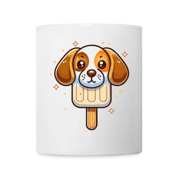 niedliches Beagle Hund-Eis-Motiv für den Sommer - Tasse - Weiß - Vorne