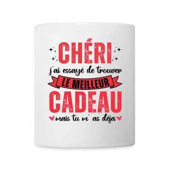 Chéri tu m' as déja humour Saint-Valentin cadeau - Mug blanc - blanc - Devant