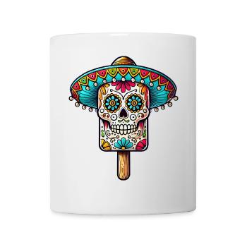 drôle de crâne motif de glace - Día de Muertos - Mug blanc - blanc - Devant