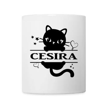 Cesira Katze t-shirt Katze gato cat t-shirt - Tasse - Weiß - Vorne