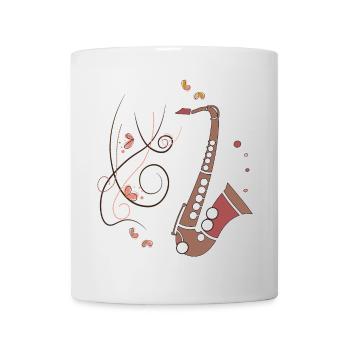 Saxophone Musical Instrument - Mug - white - Front