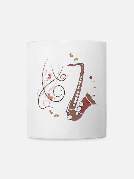 Saxofon Musikinstrument - Tasse - Weiß