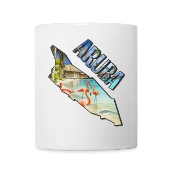 Watercolor Map Aruba - Mug - white - Front