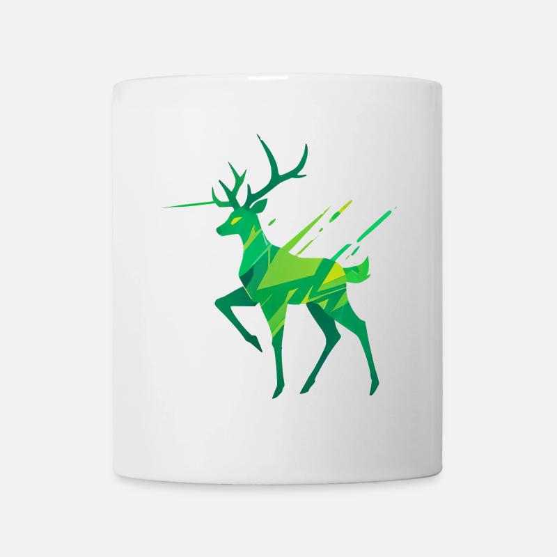 Green unicorn deer - Mug - white