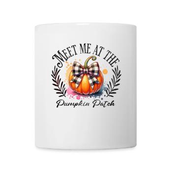Herbstliches Design: Kürbis, Herbst, Thanksgiving - Tasse - Weiß - Vorne