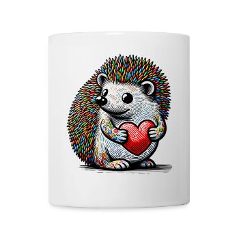 Igel mit Herz - Tasse - Weiß - Vorne