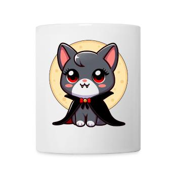 Halloween Cat Vampire Bat Cute - Mug - white - Front
