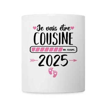 Je vais être cousine 2025 annonce naissance cadeau - Mug blanc - blanc - Devant