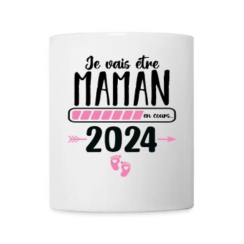 Je vais être maman en 2024 annonce naissance bébé - Mug blanc - blanc - Devant