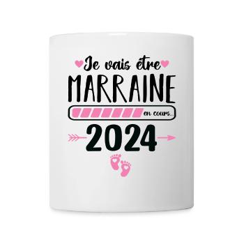 Je vais être marraine en 2024 cadeau marraine 2024 - Mug blanc - blanc - Devant