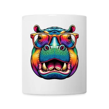 Hippopotamus with Glasses - Mug - white - Front