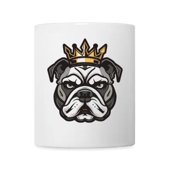 Bulldog Dog Head Crown - Mug - white - Front