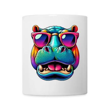 Hippopotamus with Sunglasses - Mug - white - Front