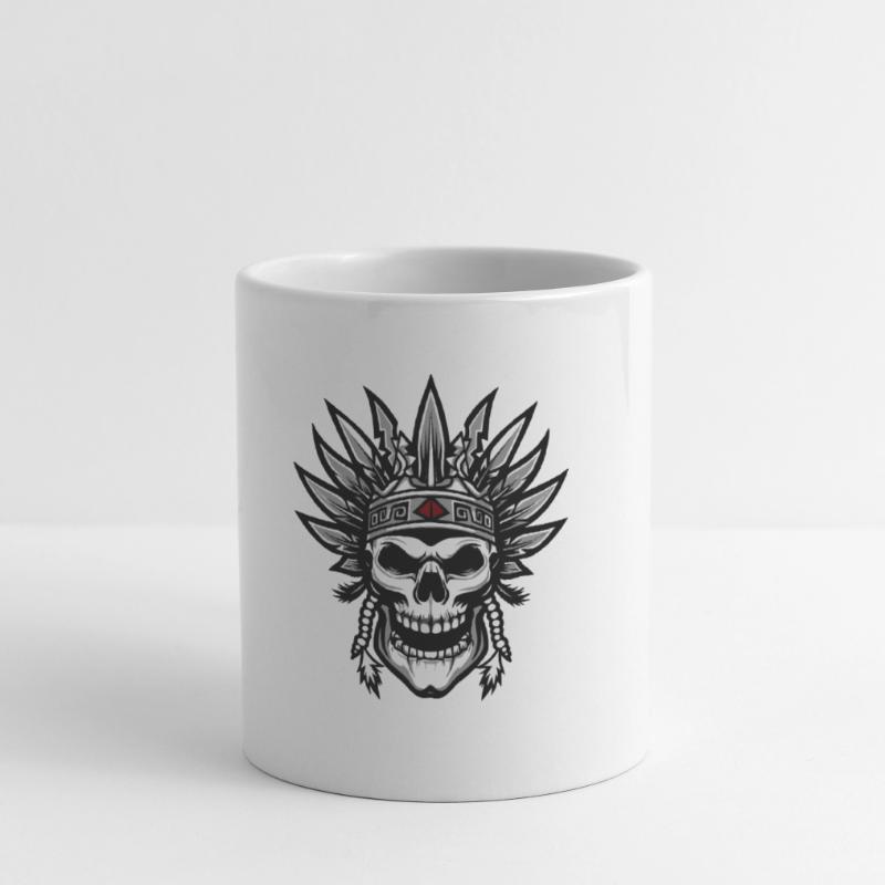Chef Apache Skull Indien Mug blanc