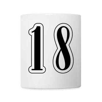 18 Zahl symbol - Tasse - Weiß - Vorne