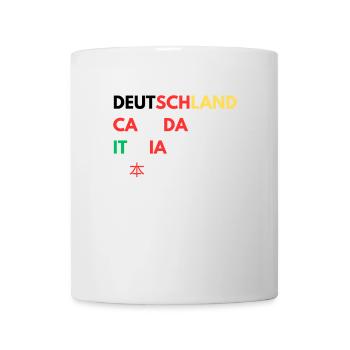 Länderfarben Schriftzug Collage - Tasse - Weiß - Vorne
