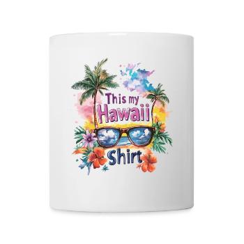 Hawaii Sonnenbrille Aloha Blumen Palmen Strand - Tasse - Weiß - Vorne
