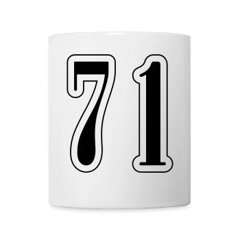 71 Zahl Symbol - Tasse - Weiß - Vorne