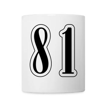 81 Zahl Symbol - Tasse - Weiß - Vorne