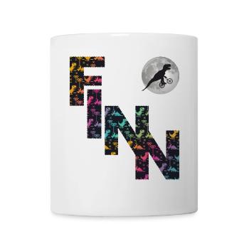 FINN - Schöner Jungen Name mit Dinosaurier - Tasse - Weiß - Vorne