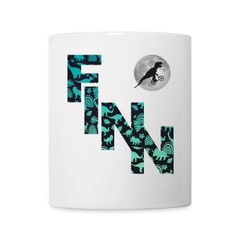 FINN - Schöner Jungen Name mit Dinosaurier - Tasse - Weiß - Vorne
