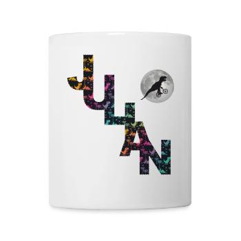 JULIAN - Schöner Jungen Name mit Dinosaurier - Tasse - Weiß - Vorne