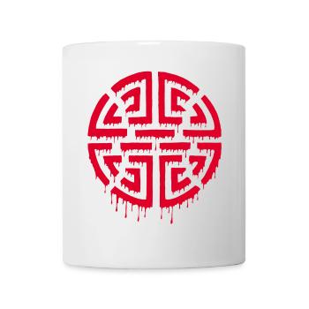 Graffiti eines roten Labyrinths - Tasse - Weiß - Vorne