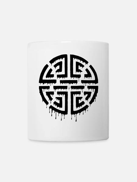 Graffiti eines schwarzen Labyrinths - Tasse - Weiß