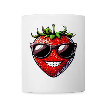 Erdbeere mit Sonnenbrille - Tasse - Weiß - Vorne