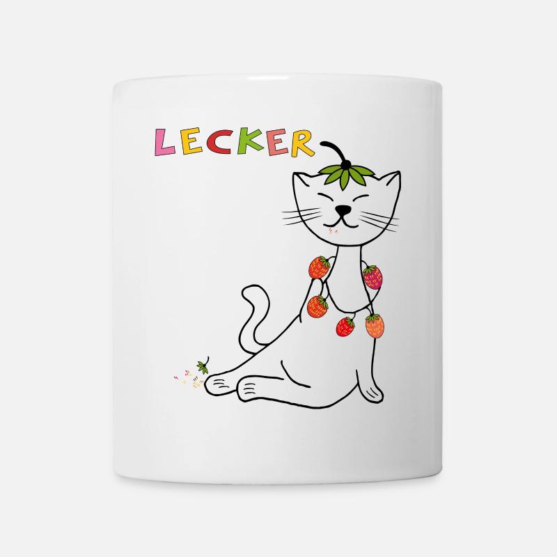 Erdbeeren Katze - Tasse - Weiß