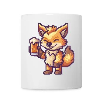 Wolf Bier Pixel - Tasse - Weiß - Vorne