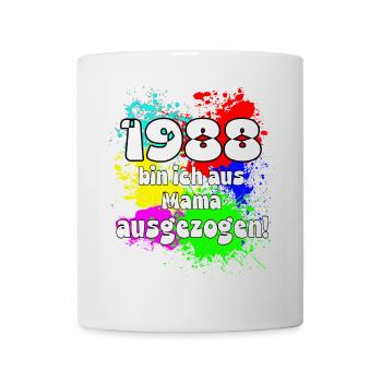1988 bin ich aus meiner mama ausgezogen - Tasse - Weiß - Vorne