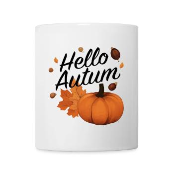 Hello Autum Design Fall Halloween Pumpkin - Tasse - Weiß - Vorne