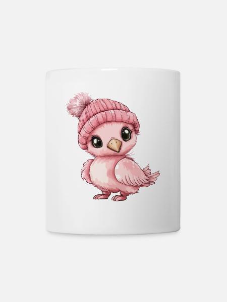 Flamingo Süß Niedlich Baby Kinder Tier Cartoon - Tasse - Weiß