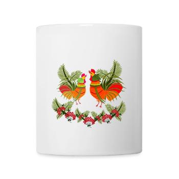 Coq avec poule - Mug blanc - blanc - Devant