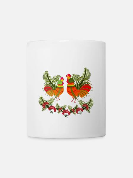 Coq avec poule - Mug blanc - blanc