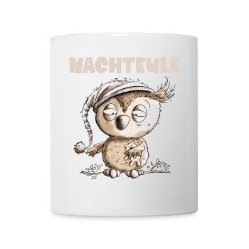Drollige Nachteule Eule - Tasse - Weiß - Vorne