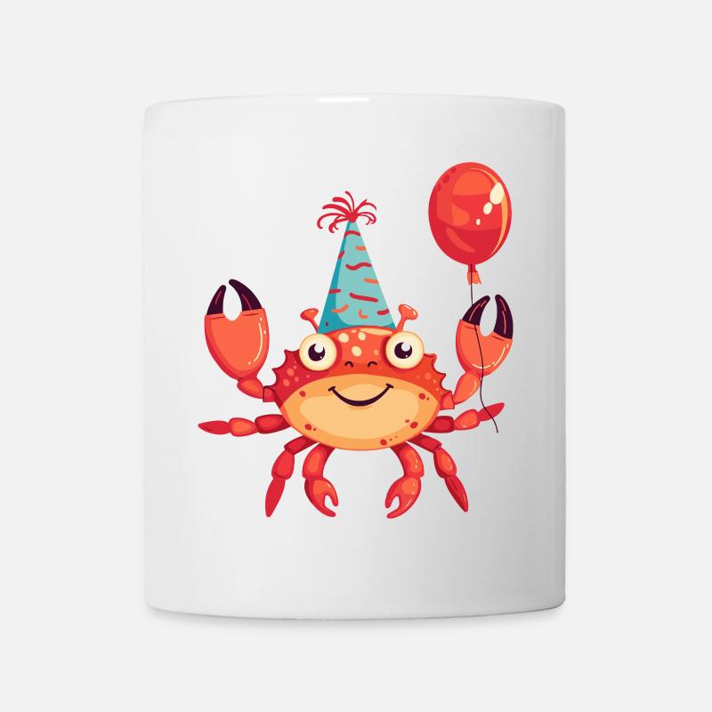 Krebs Krabbe Geburtstag Comic - Tasse - Weiß
