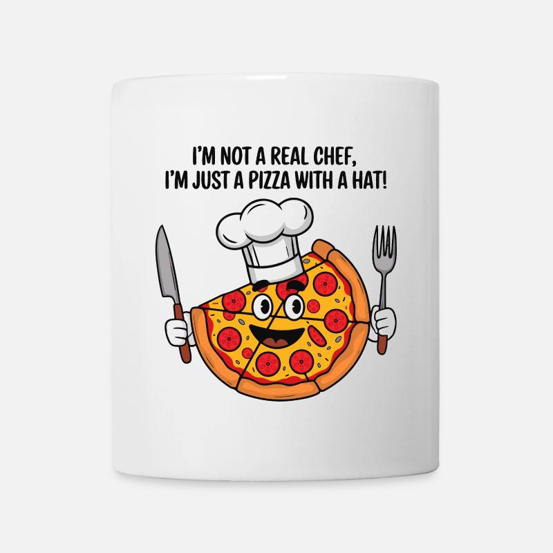 Pizzabäcker Humor T-Shirt - Tasse - Weiß