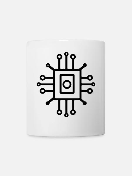 Digital Computer Chip Symbol - Tasse - Weiß