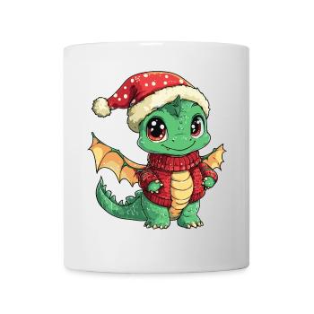 Drache Weihnachten - Tasse - Weiß - Vorne