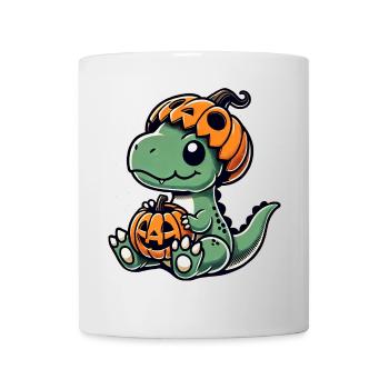 Mignon Halloween Dino T-Rex Dessin animé Citrouille - Mug blanc - blanc - Devant