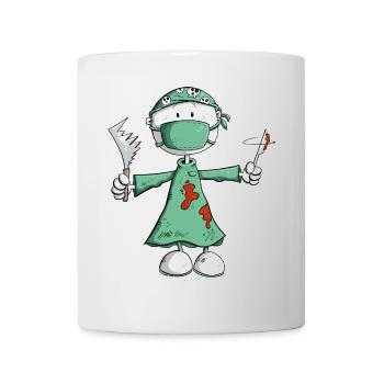 Arzt Chirurg Strichmännchen Berufe Cartoon - Tasse - Weiß - Vorne