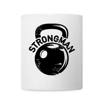 kettlebell strongman fitness weights icon logo - Mug - white - Front