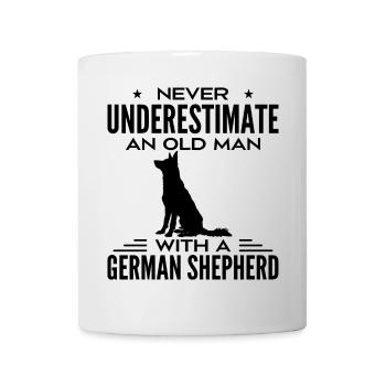 Never Underestimate Old Man With A German Shepherd - Mug - white - Front