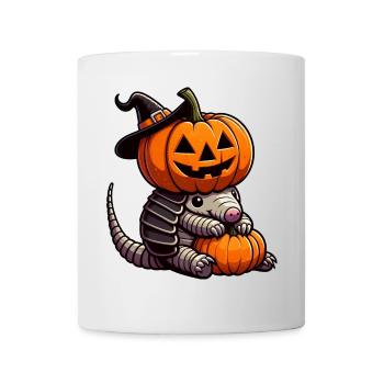 Cute Halloween Armadillo Witch Pumpkin - Mug - white - Front