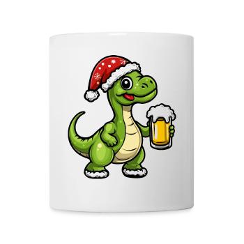 Dinosaurier brontosaurus Weihnachten Bier - Tasse - Weiß - Vorne