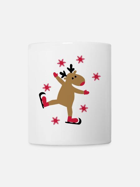 Lustiger Elch zu Weihnachten - Tasse - Weiß