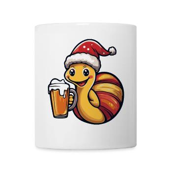 Schnecke Weihnachten Bier - Tasse - Weiß - Vorne
