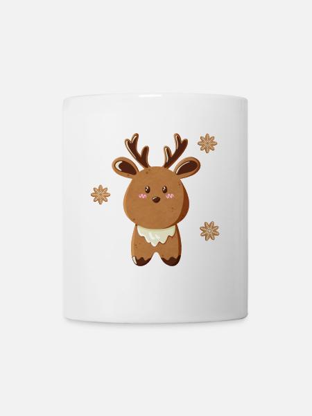 Cute Reindeer with Snowflakes - Mug - white